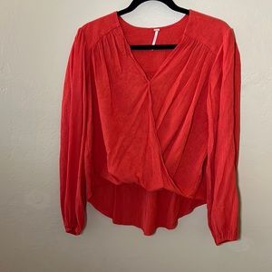 Red blouse Small w/ long sleeves